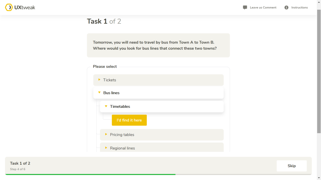 tree testing for information architecture