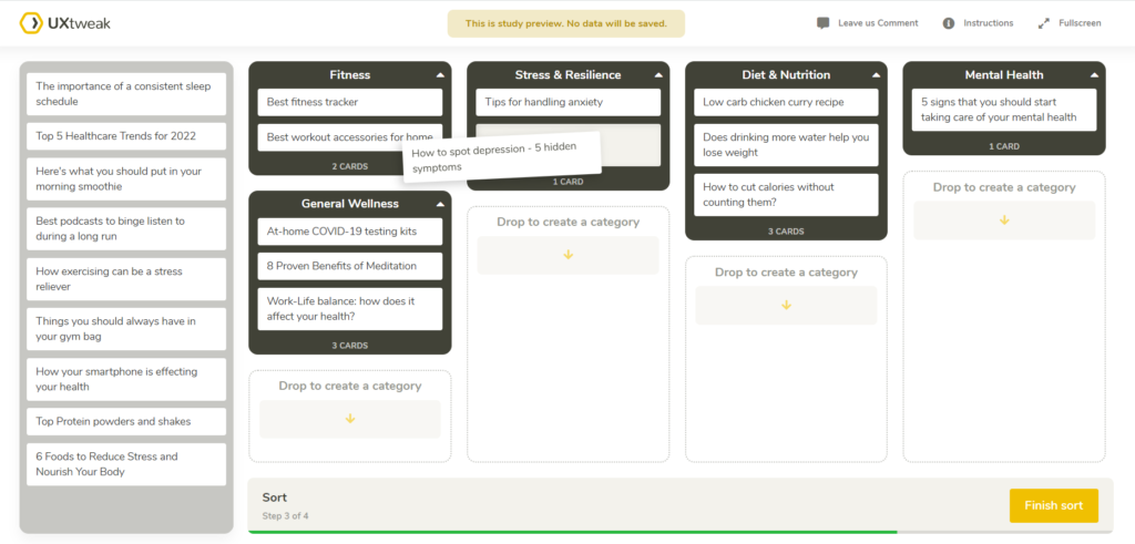 card sorting ux