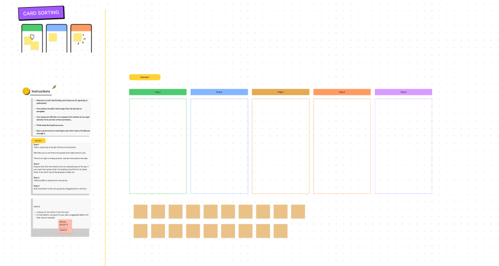 closed card sorting template