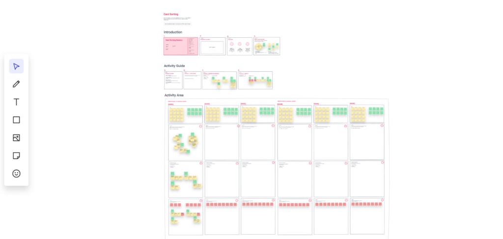 closed card sorting template