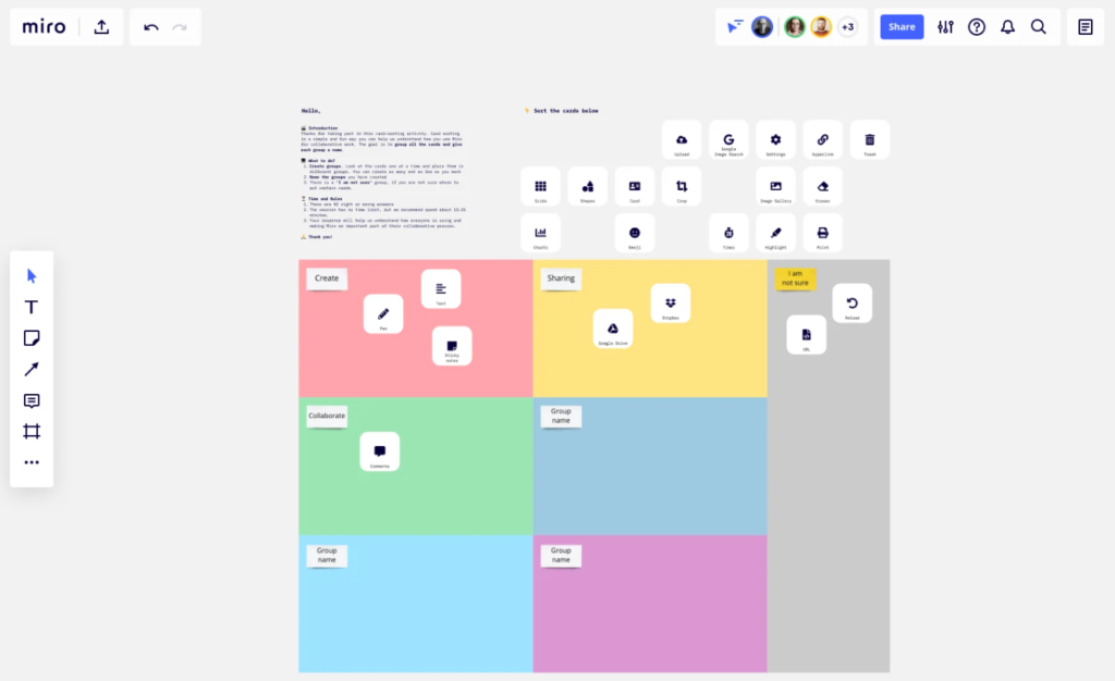 open card sorting template